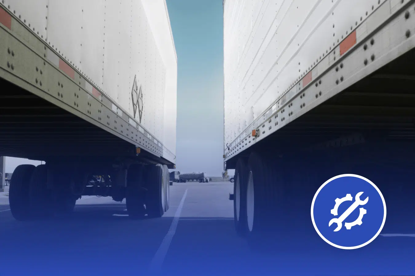 two trailers side by side with gear icon - trailer dealer management