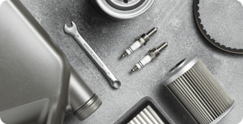 different-car-accessories-arrangement Tools used by field technician at a dealership